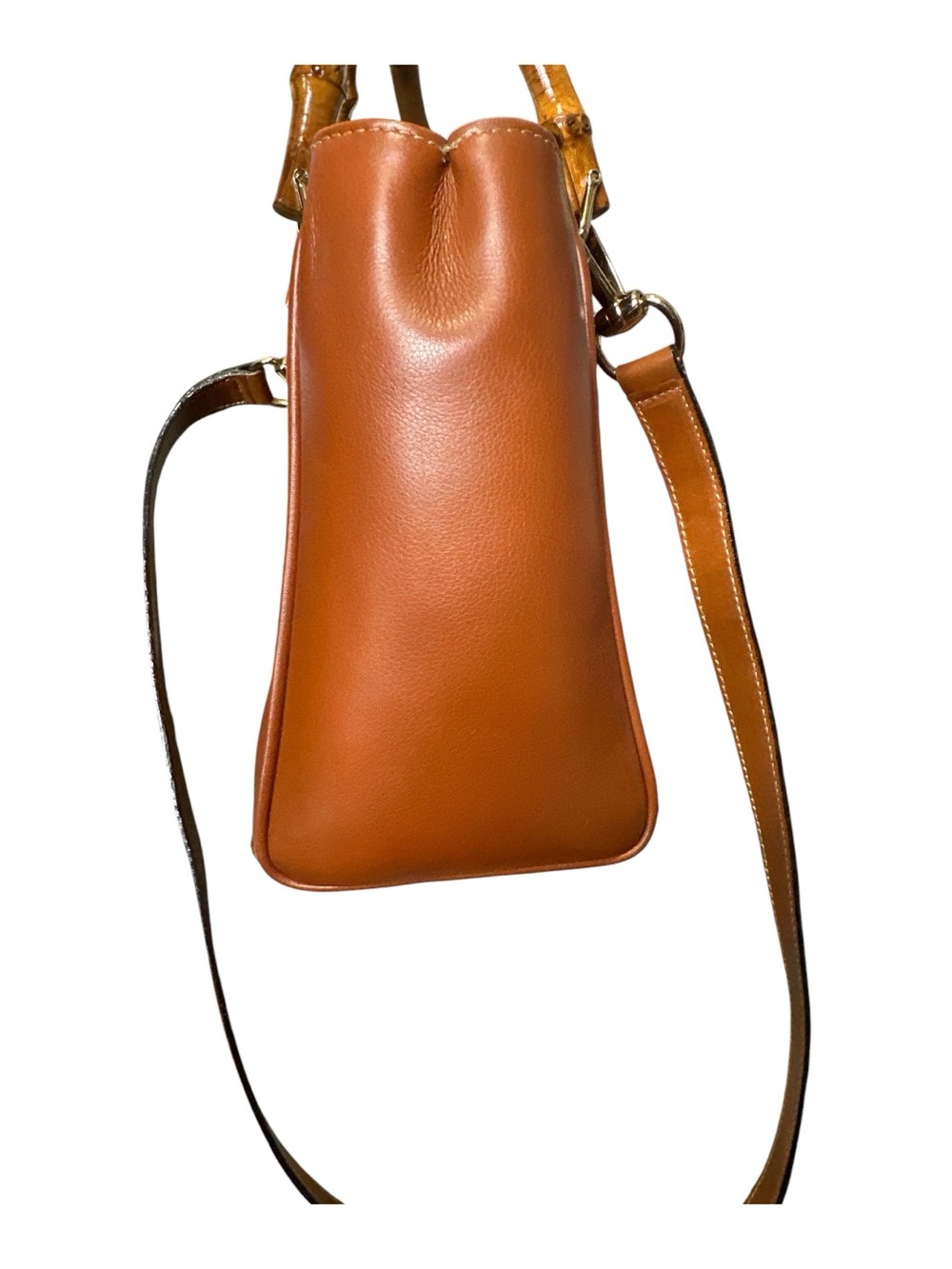 Gucci Bamboo Women's Tan Leather Bamboo-Handle Tote Bag - Picture 3 of 7